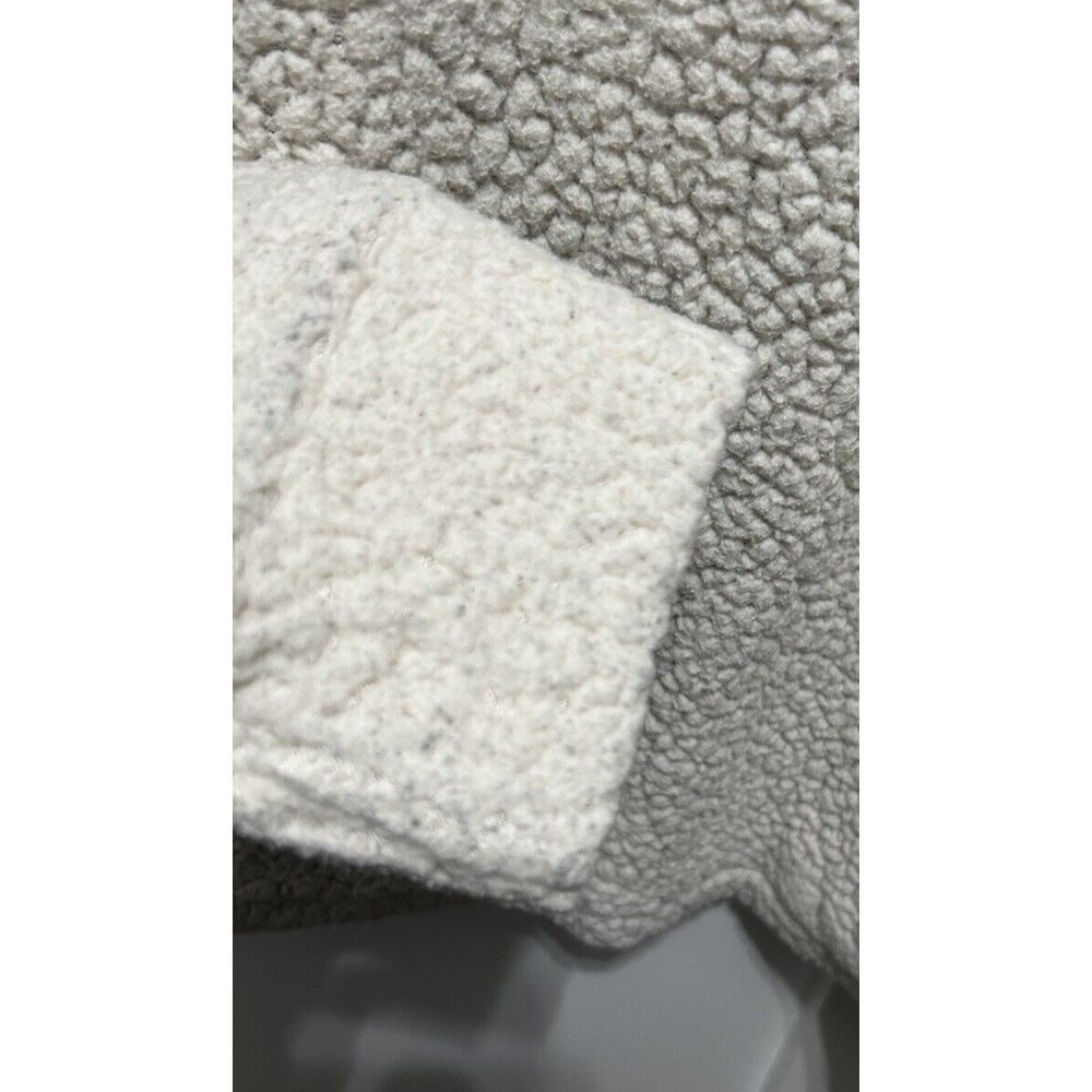 Weatherproof 1/4 Zip  Small Cozy Pullover Faux Sherpa‎ Cream Blue Gray Chevron - Picture 5 of 12